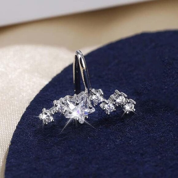 Star Right Non Piercing Rhinestone Star Clip on Earring Cartilage Jewelryt Gift - Picture 5 of 9